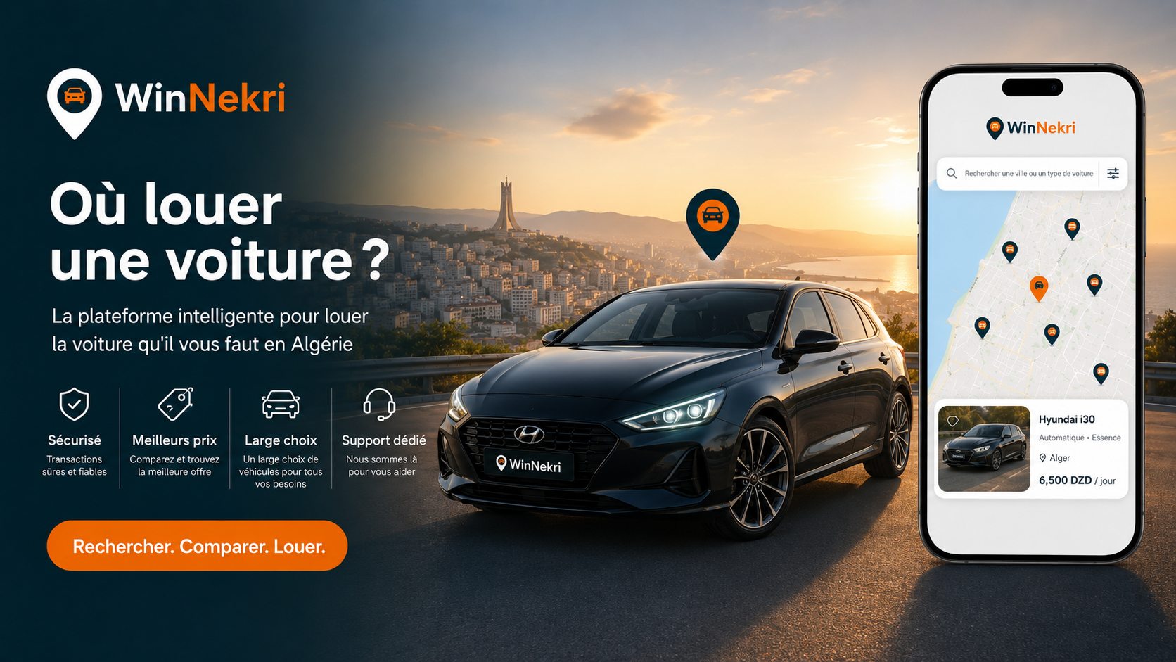 WinNekri car rental platform in Algeria